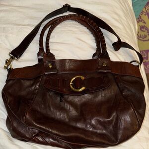 Autre Marque Francesco Biasia Dark Brown Leather Handbag
